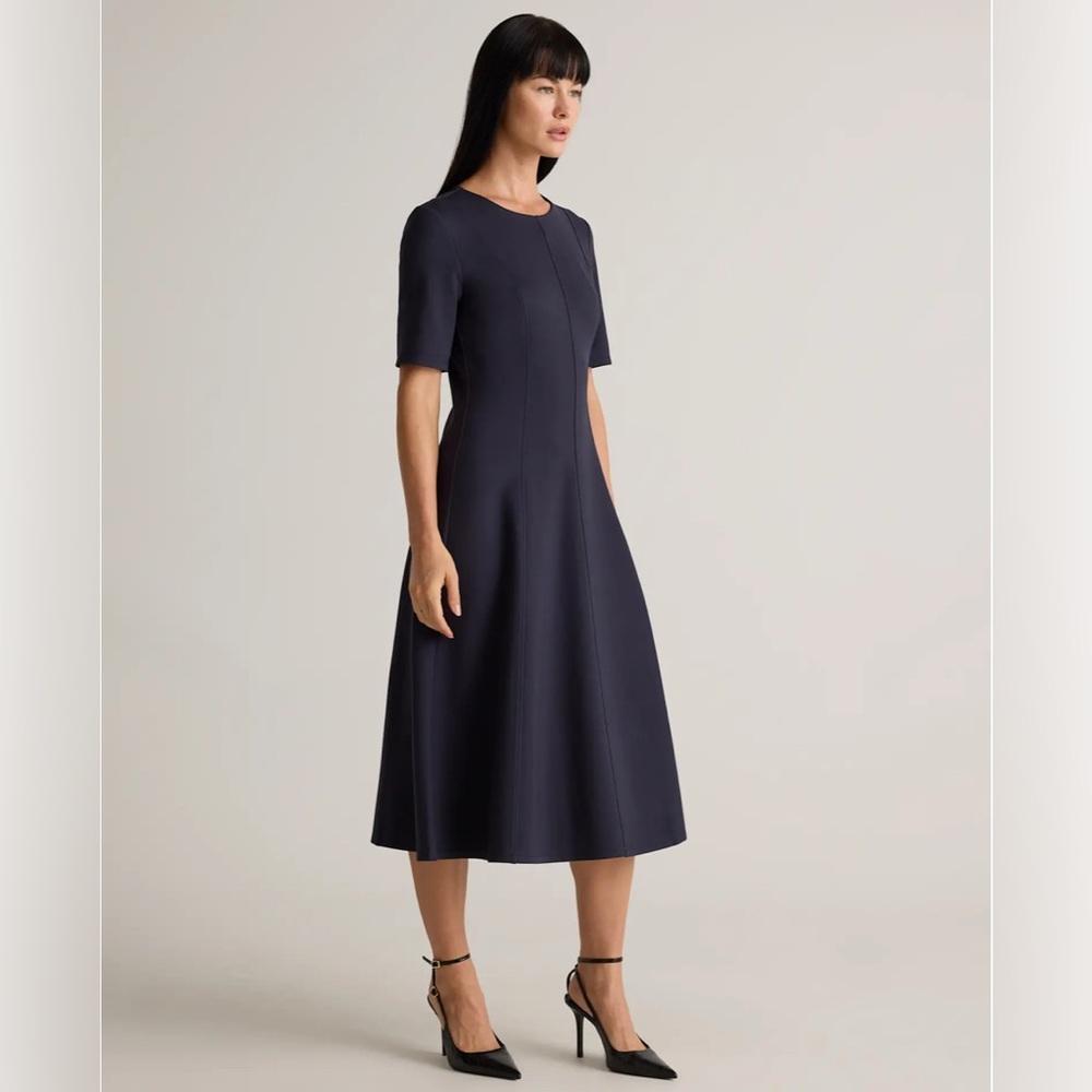 Zara navy blue midi dress
